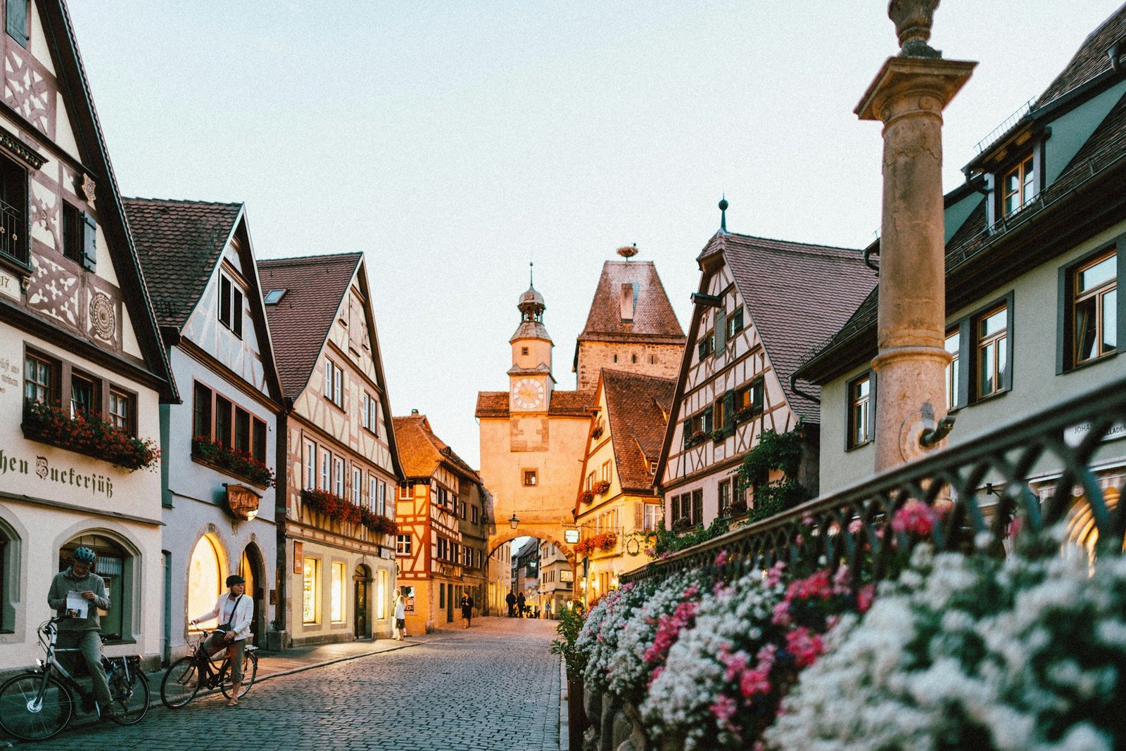 Old town streets of Rothenburg, Germany