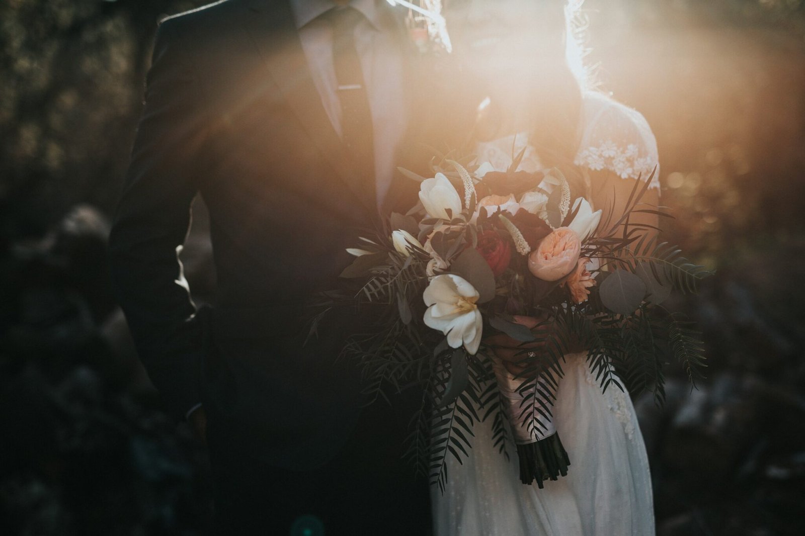 Couple walking out after their wedding ceremony