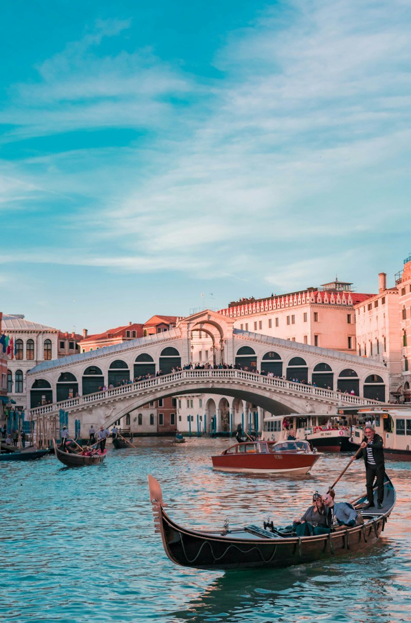 The Grand Canal and Rialto Bridge in Venice